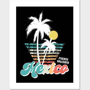 Retro Puerto Vallarta Mexico Puerto Vallarta Beach Posters and Art